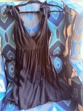 Volcom Black Tie-Shoulder V-Neck Mini Dress